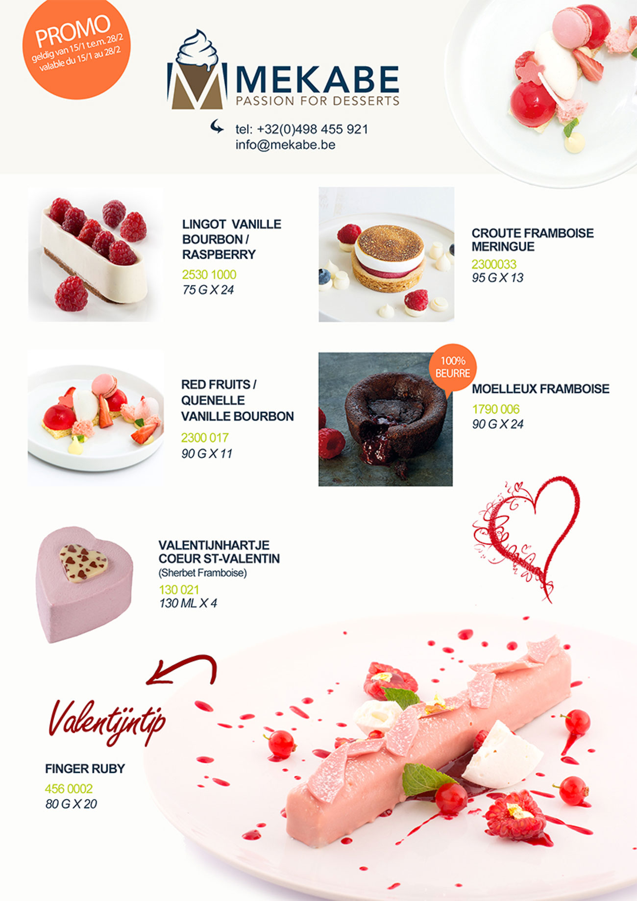 Desserts de Saint Valentin 2019