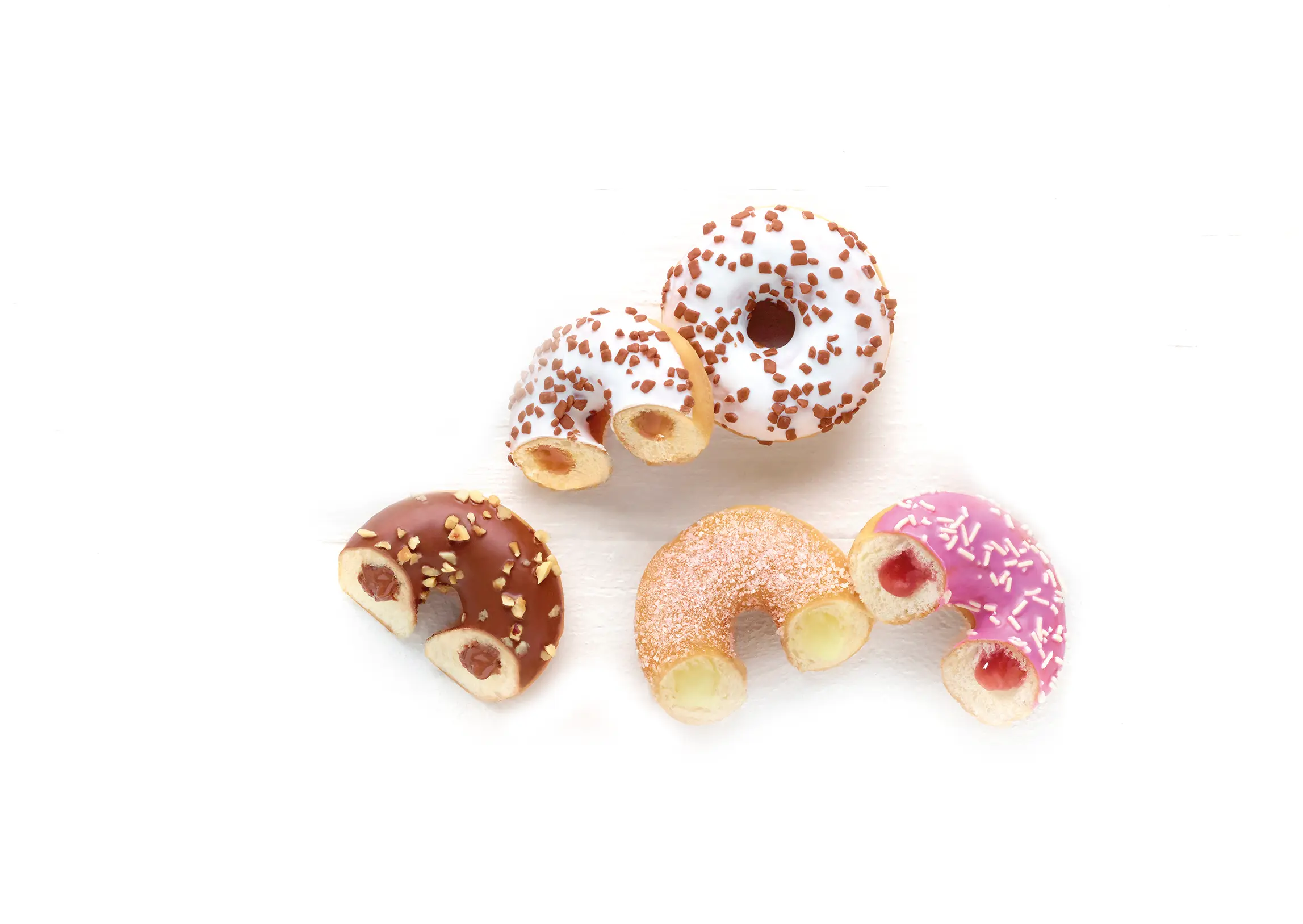 [22220695] MINI Mix donuts gevuld 4 smaken 22,5g x 48