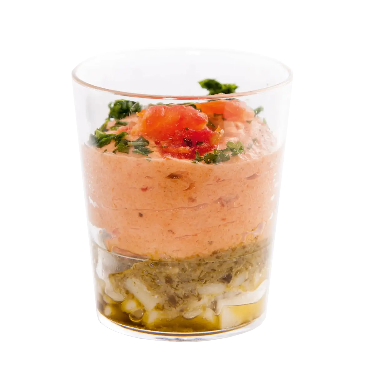 [2440001] VERRINE Tomaat pasta met pesto kunststof 50ml x 40