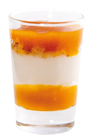 [2440306] VERRINE Crème coco coulis mangue verre 66ml x 48