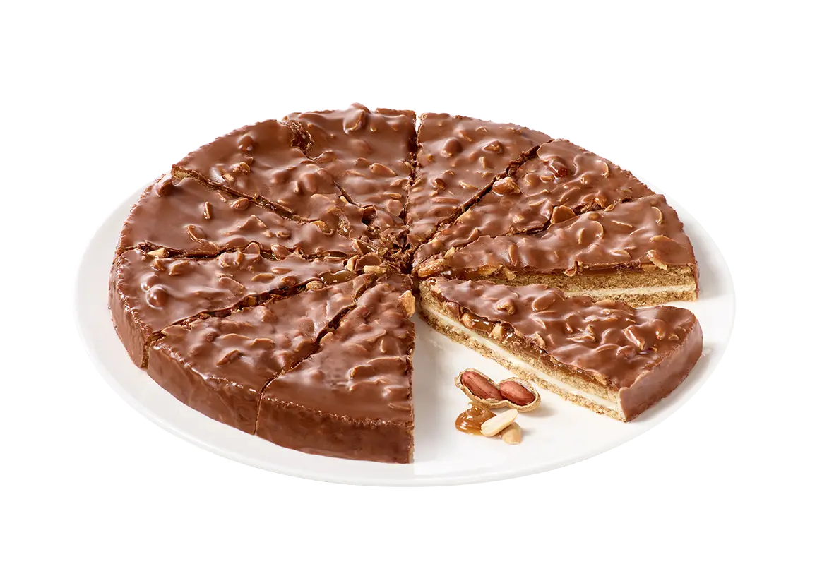 Almond cake peanut caramel slices glutenvrij (28cm - 12 porties) 950g