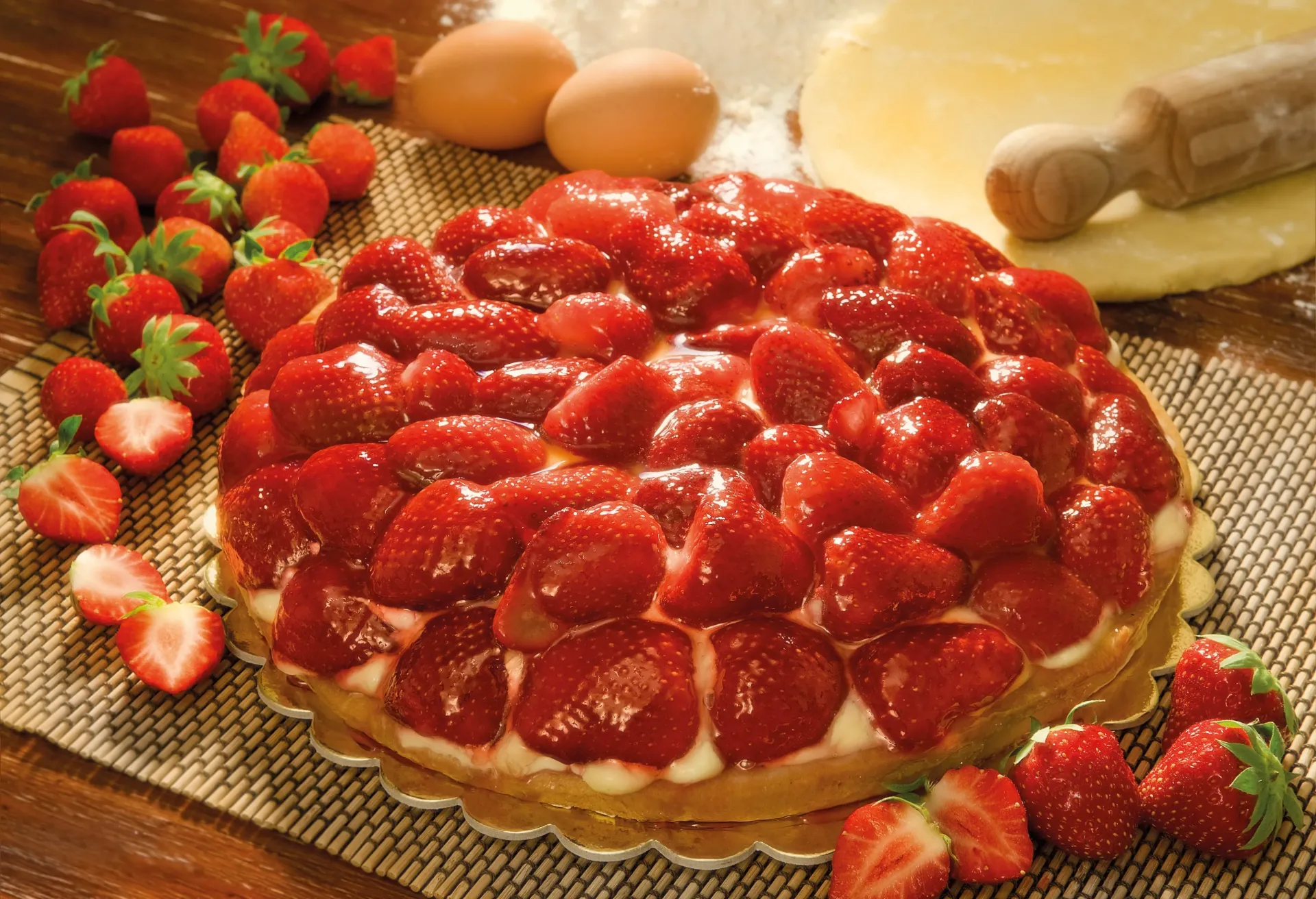 [560063325] Tarte aux fraises crostata di fragola (28cm - 12 porties) 1500g