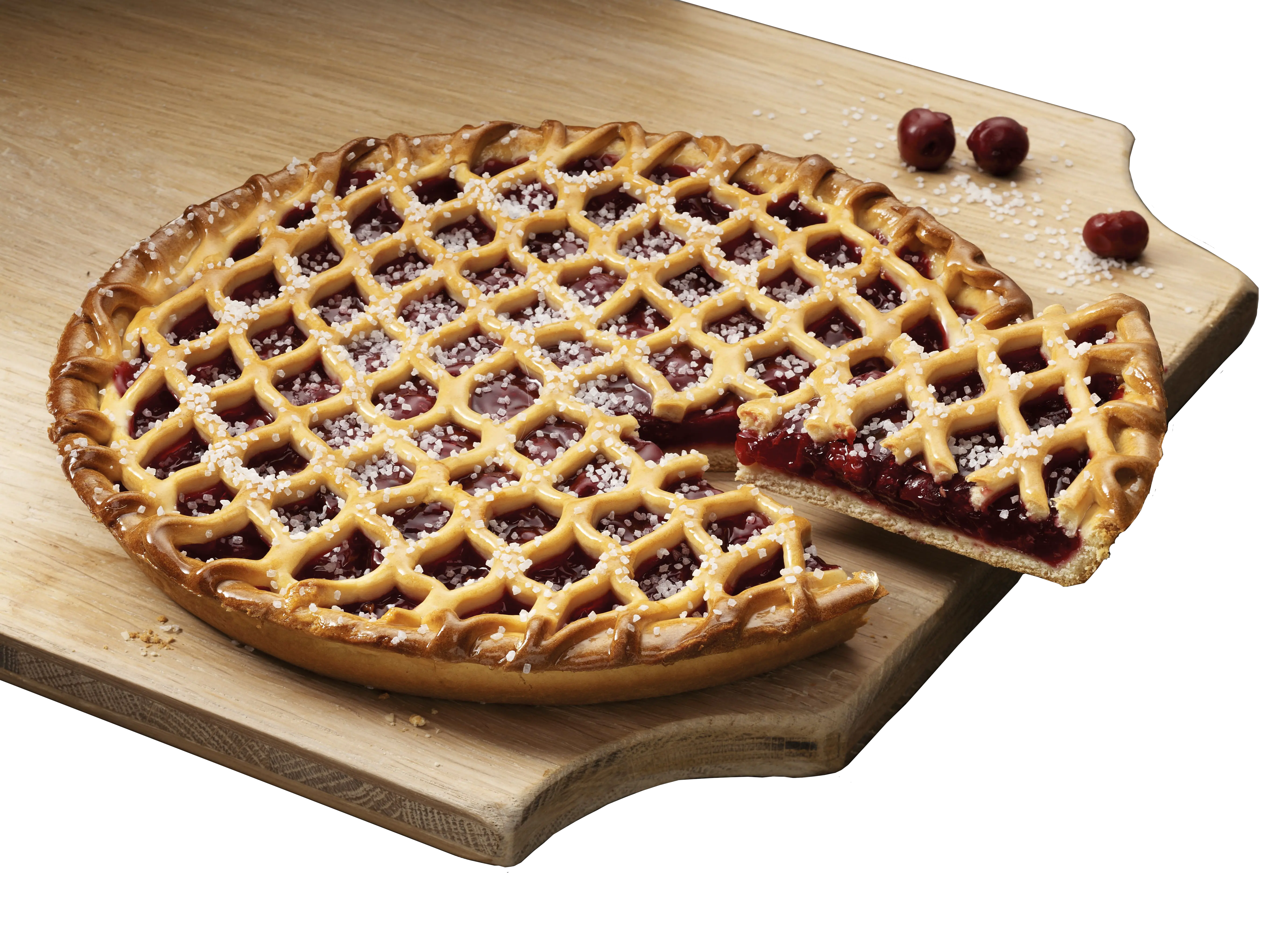 [260020480] Kersenvlaai gesneden (27cm - 10 porties) 1100g