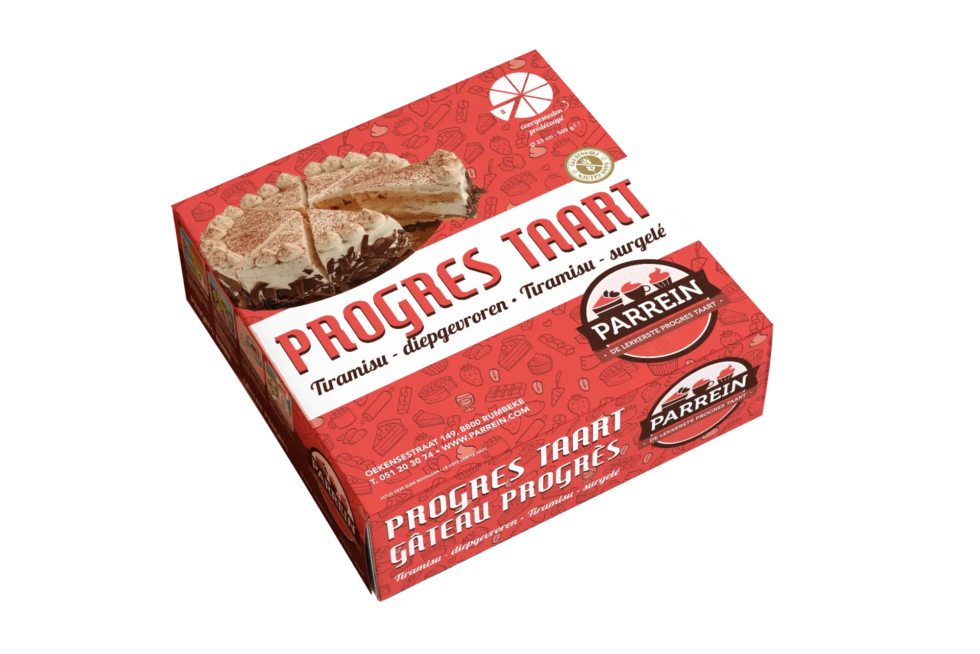 RETAIL Progres tiramisu glutenvrij (23cm - 8 porties) 500g